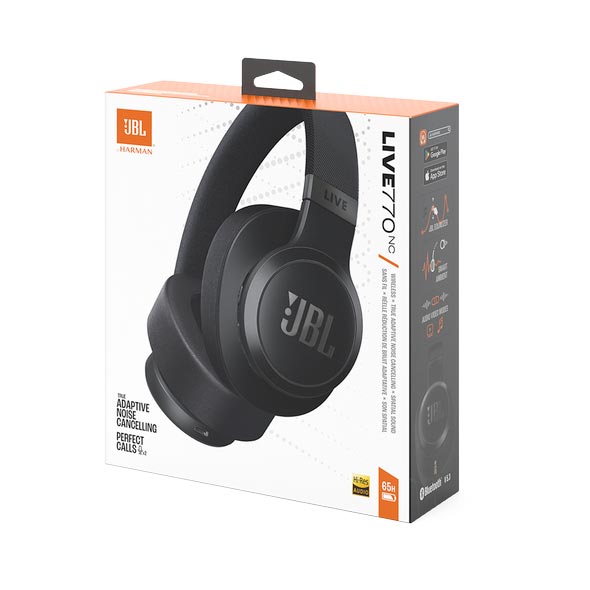 JBL Live 770NC Wireless Over-Ear Headphones with True Adaptive Noise Cancelling Black