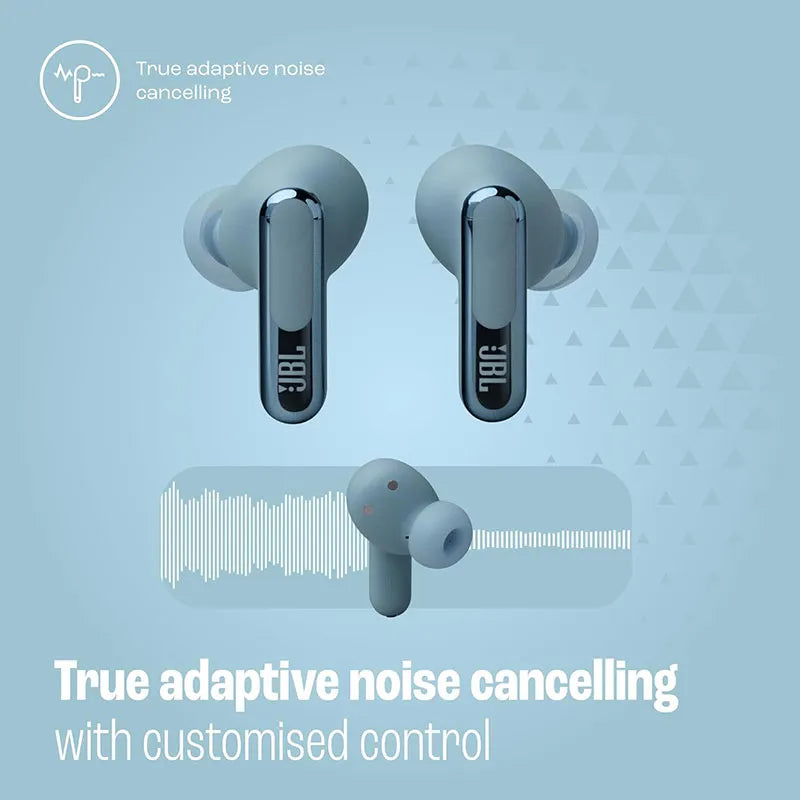 JBL Live Beam 3 True Wireless Noise-Cancelling Earbuds Blue