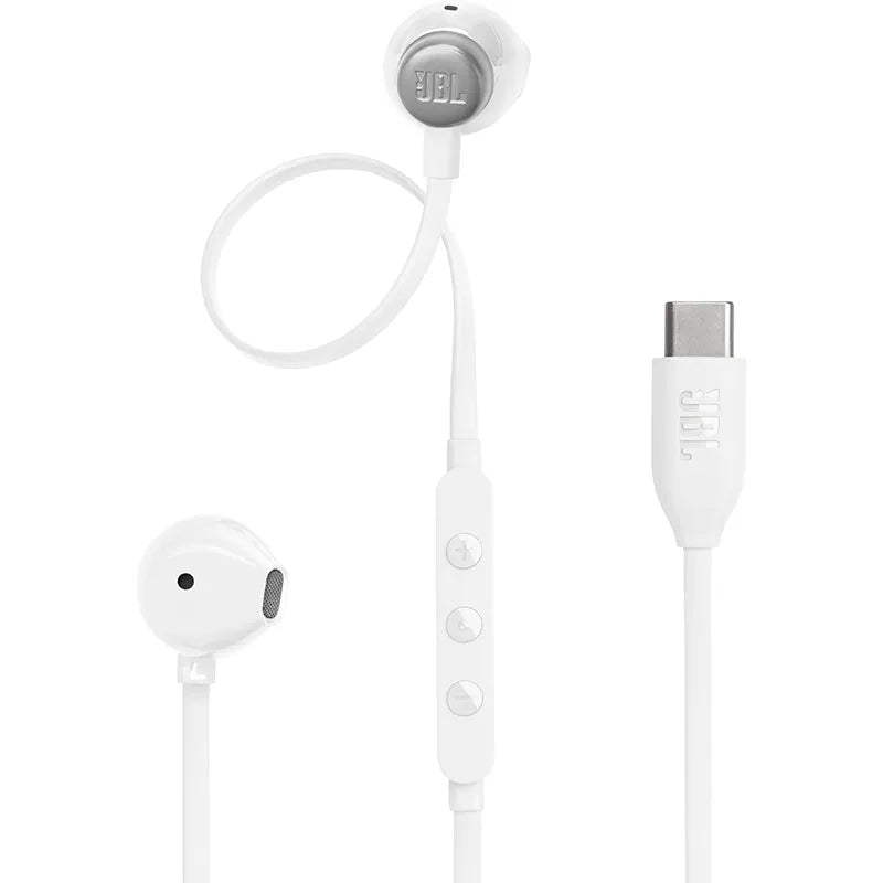JBL Tune 305C Wired USB-C Earbuds with Mic White
