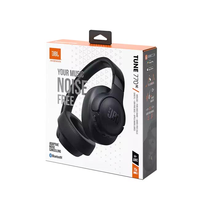 JBL TUNE 770NC Wireless On-Ear Adaptive Noise Cancelling Headphones Black