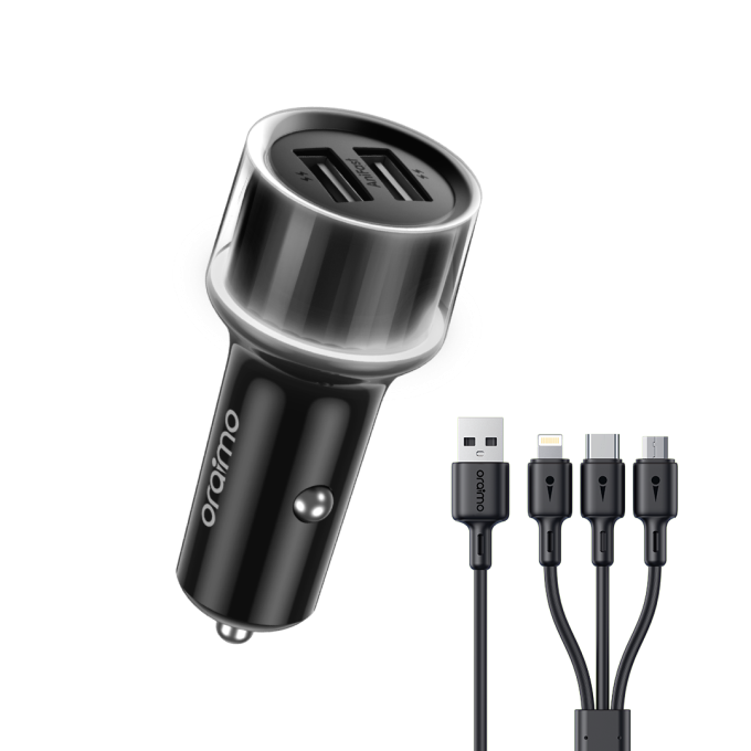 Oraimo Highway 15 15.5W Car Charger with 3-in-1 Cable OCC-1152D-X93