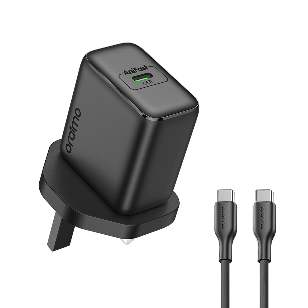 Oraimo PowerGaN 351 35W GaN Ultra Fast Charger Kit OCW-5351UCC-BLACK