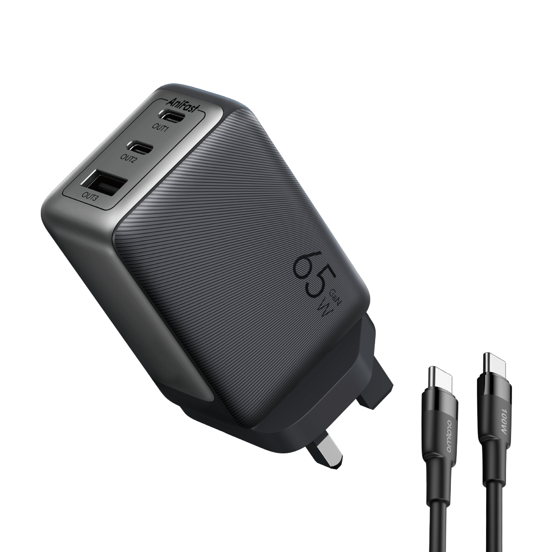 Oraimo HyperGaN 65 65W GaN Wall Charger Kit with 100W CC Cable OCW-7652U-116CC