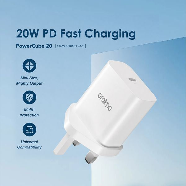 Oraimo PowerCube 20 20W Wall Charger Kit OCW-U106S-CC54