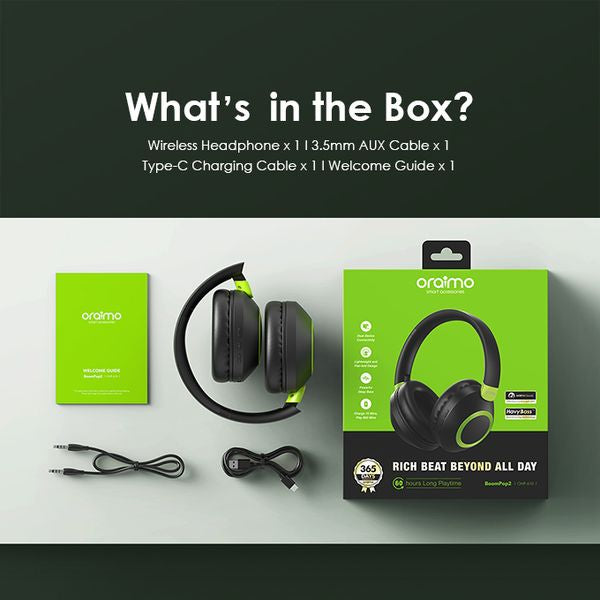 Oraimo BoomPop 2 ENC Over-Ear Wireless Headphones OHP-610
