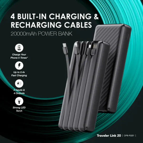 Oraimo Traveler Link 20 20000mAh 12W Power Bank OPB-P5201