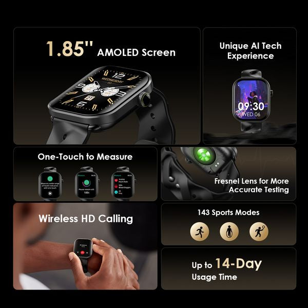 Oraimo Watch Pro AM 1.85" AMOLED IP68 Smart Watch OSW-811H