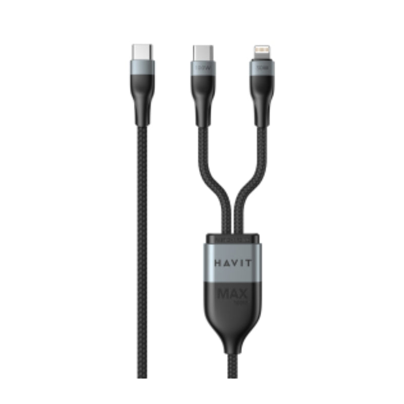 HAVIT CB6326 DualSync 2-in-1 USB-C to iPhone Charging Cable