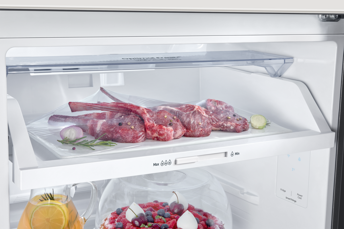 Samsung RT35CB56218AUT 12.3 cu. ft. Top Mount Freezer Refrigerator Clean White / Clean Navy