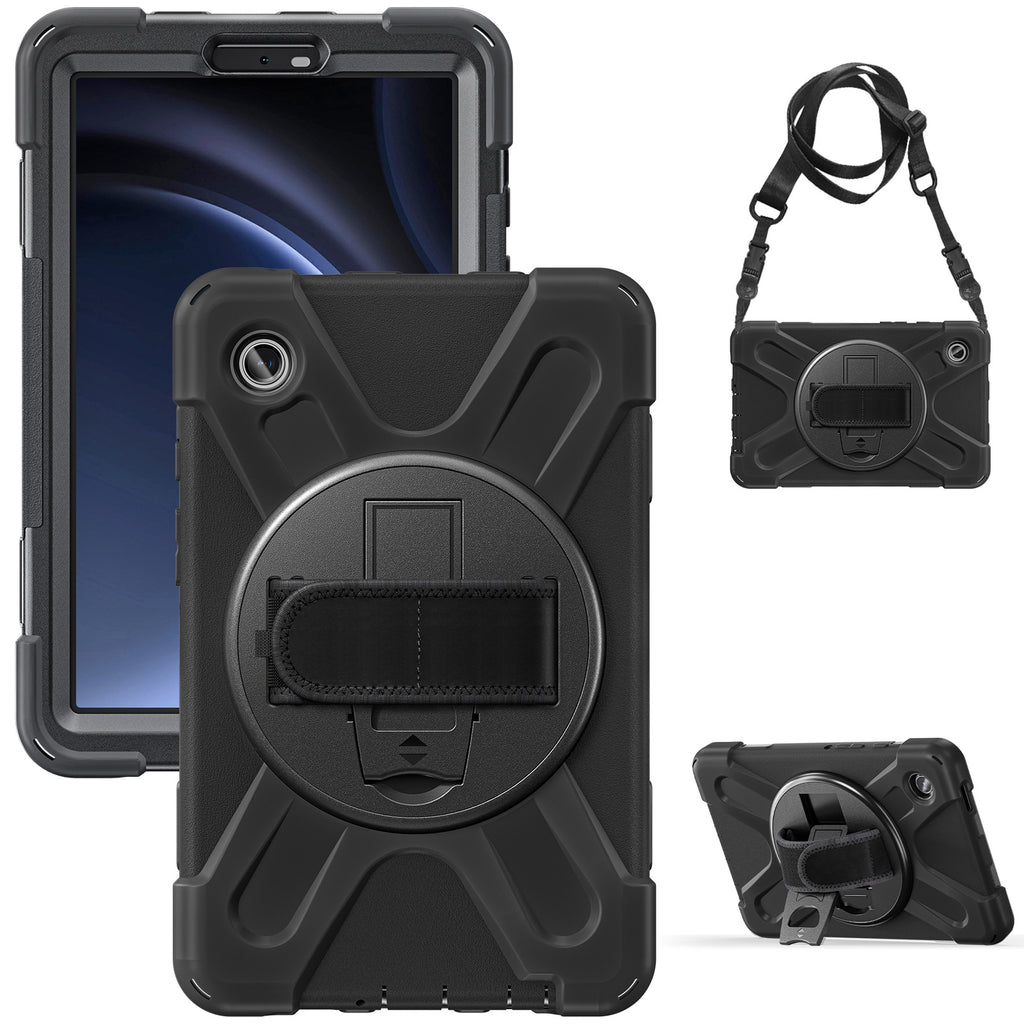 Samsung Galaxy Tab A9 8.7 Inch Heavy Duty Shockproof Stand Case Cover with Strap