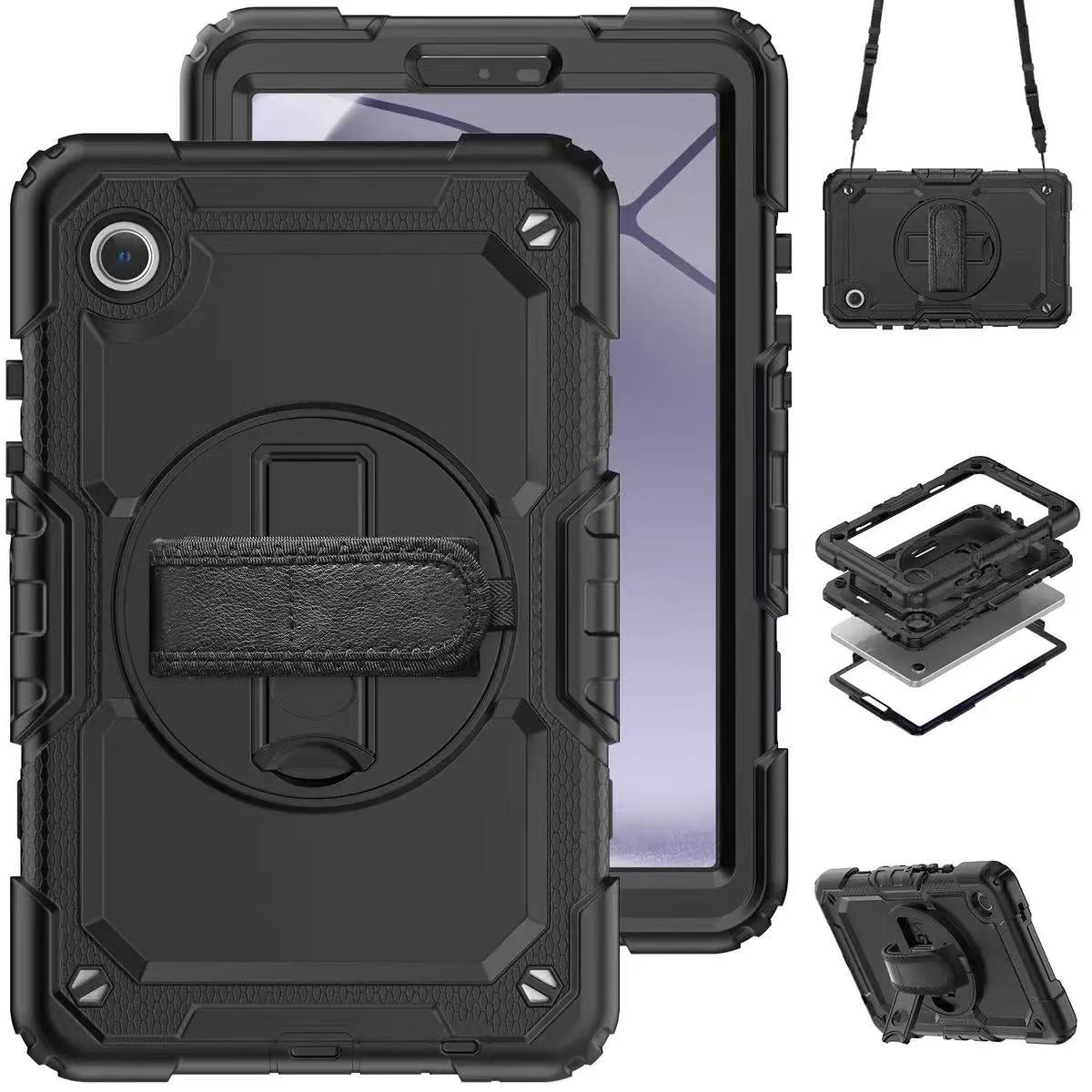 Samsung Galaxy Tab A9 Plus 11 Inch Shockproof Heavy Duty Full Body Protection Cover Case with Strap