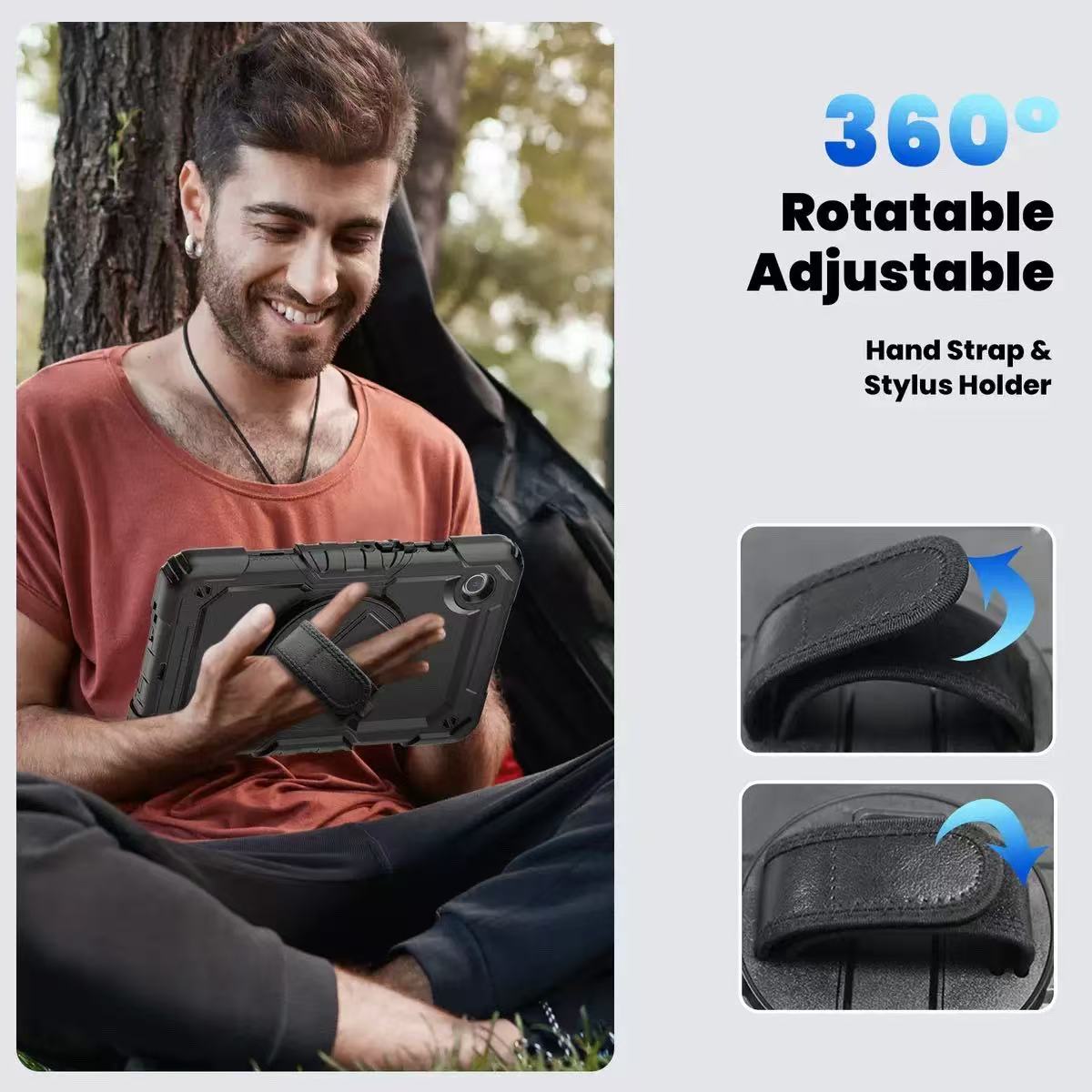 Samsung Galaxy Tab A11 8.7 Inch Shockproof Heavy Duty Full Body Protection Cover Case with Strap