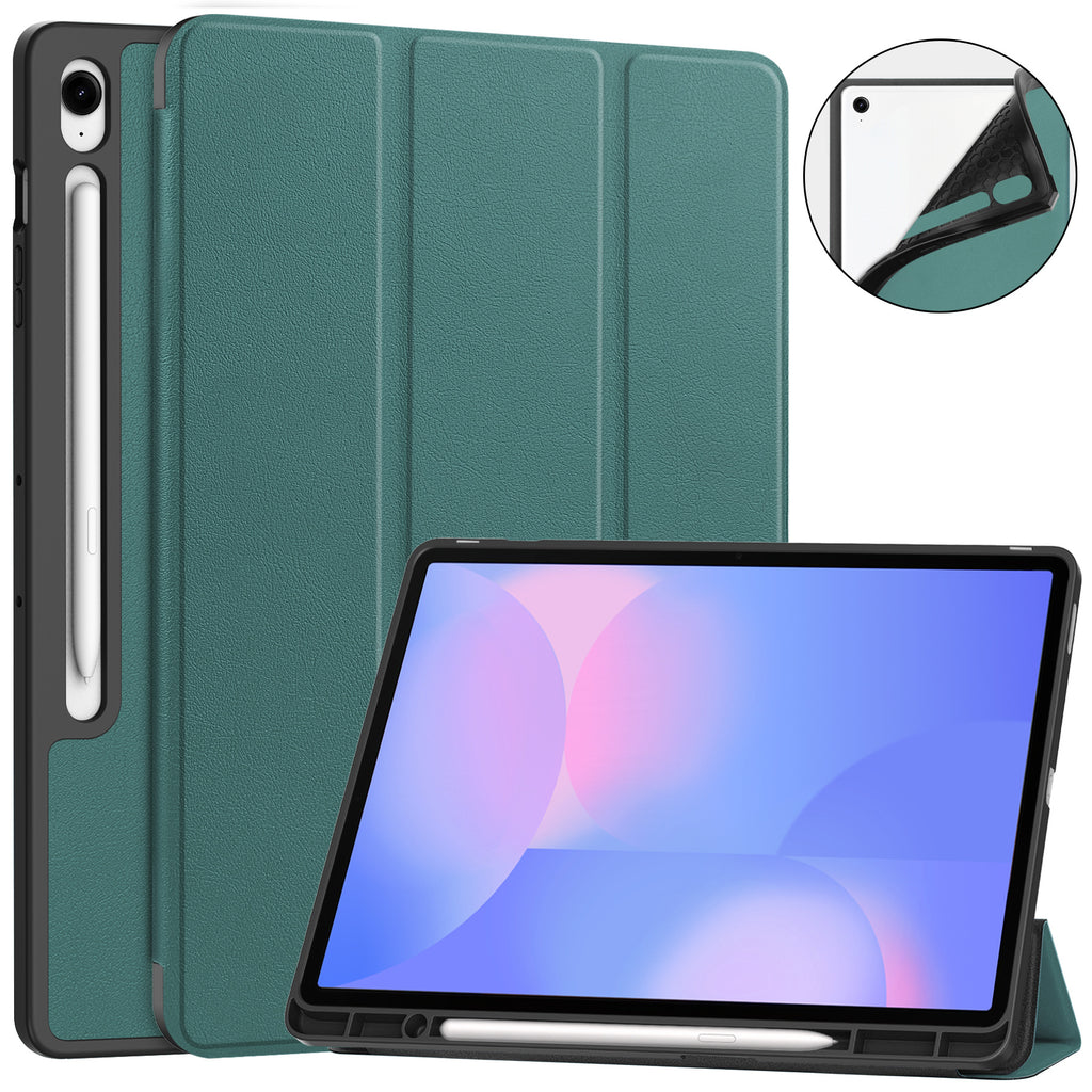 Samsung Galaxy Tab S10 FE Plus Flip Trifold Tablet Cover Case with Pen Slot Holder