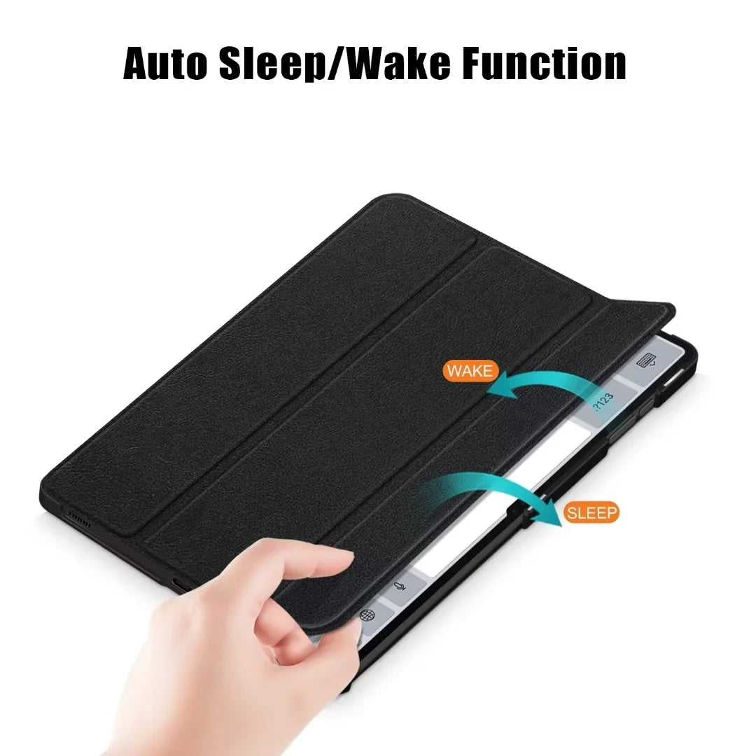Flip Trifold Tablet Cover Case for Samsung Galaxy Tab S9 FE Plus with Pen Slot Holder