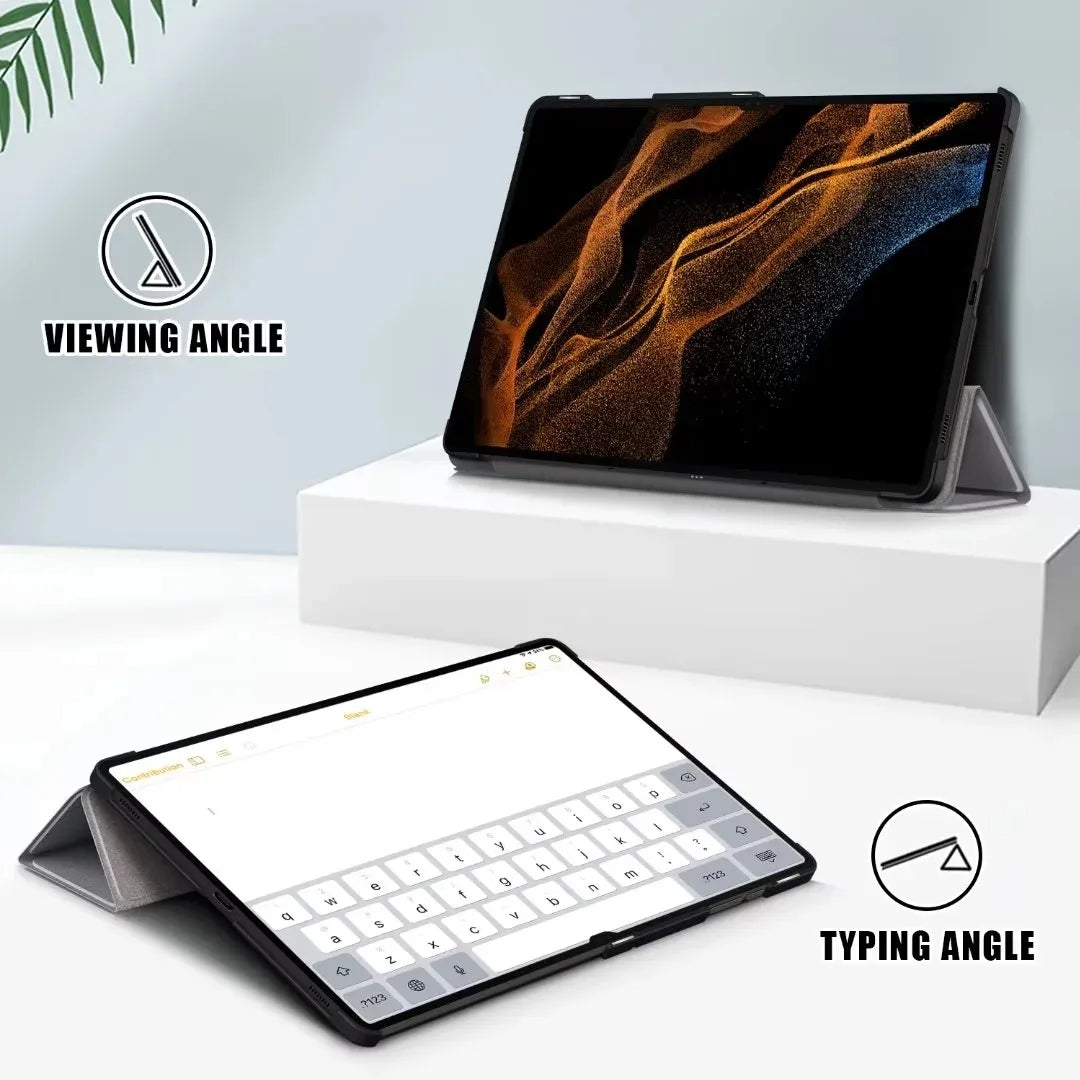 Galaxy Tab S10 Plus Flip Trifold Tablet Cover Case with Pen Slot Holder