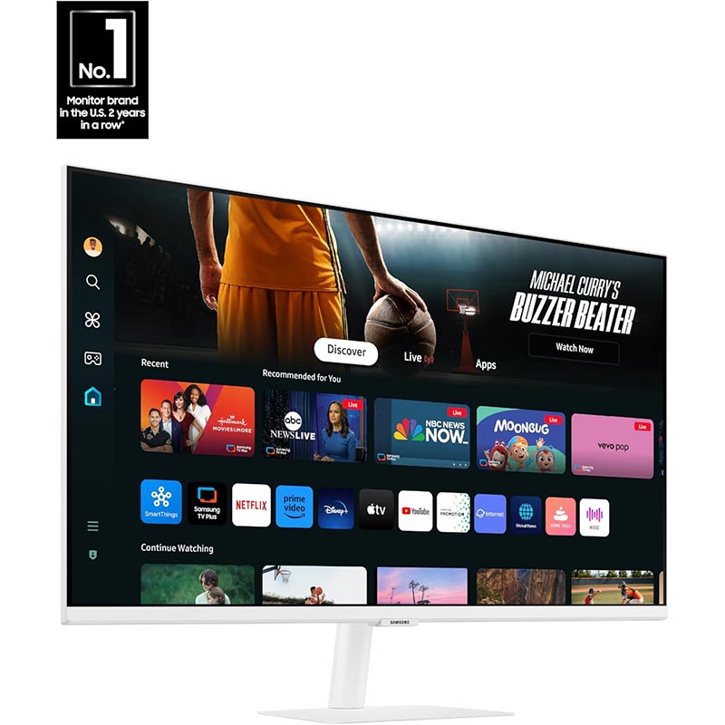 Samsung M70D 32-inch 4K Smart Monitor with Streaming TV - White