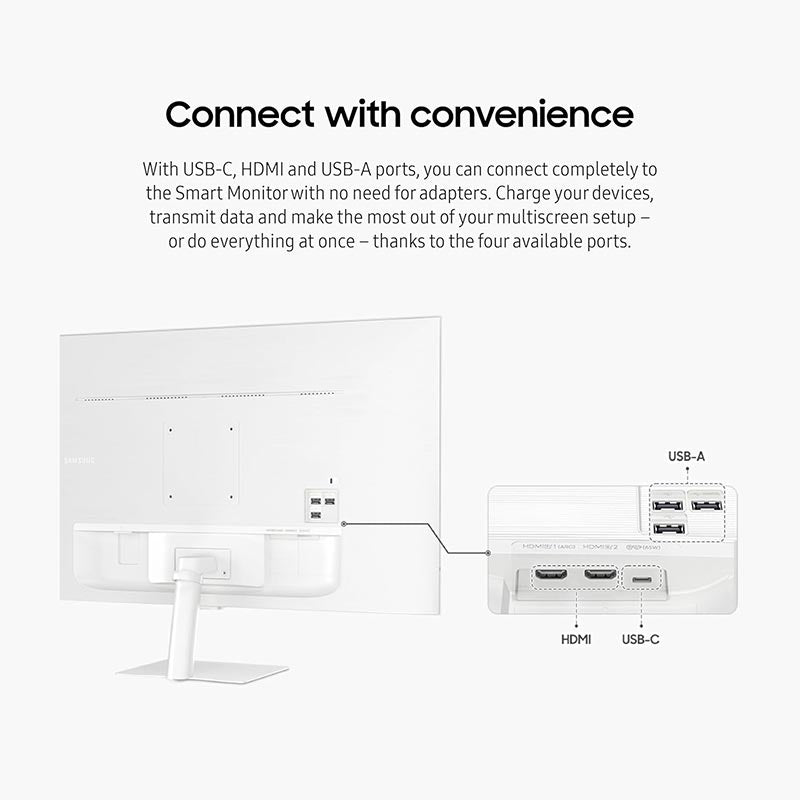 Samsung M70D 32-inch 4K Smart Monitor with Streaming TV - White