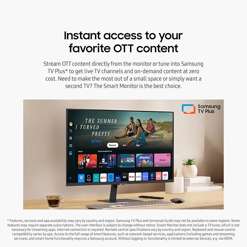 Samsung Smart Monitor M5 27-inch Full HD VA Monitor with Wi-Fi and Bluetooth