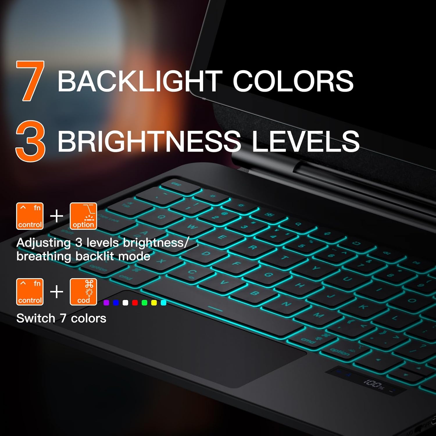 Smart Magnetic Magic Keyboard Case for iPad Pro 11 M4/M5 with Touchpad RGB Backlit