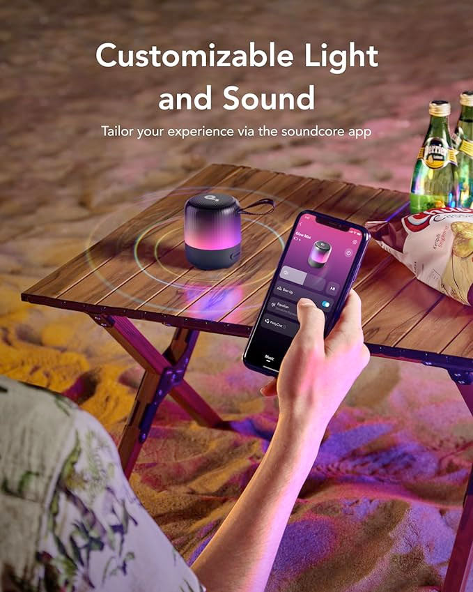 Soundcore by Anker Glow Mini 8W Compact Wireless Waterproof Speaker A3136011 Black