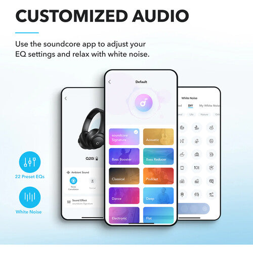 Soundcore by Anker Q20i Wireless Hybrid Noise Cancelling Over-Ear Headphones A3004H12 Black