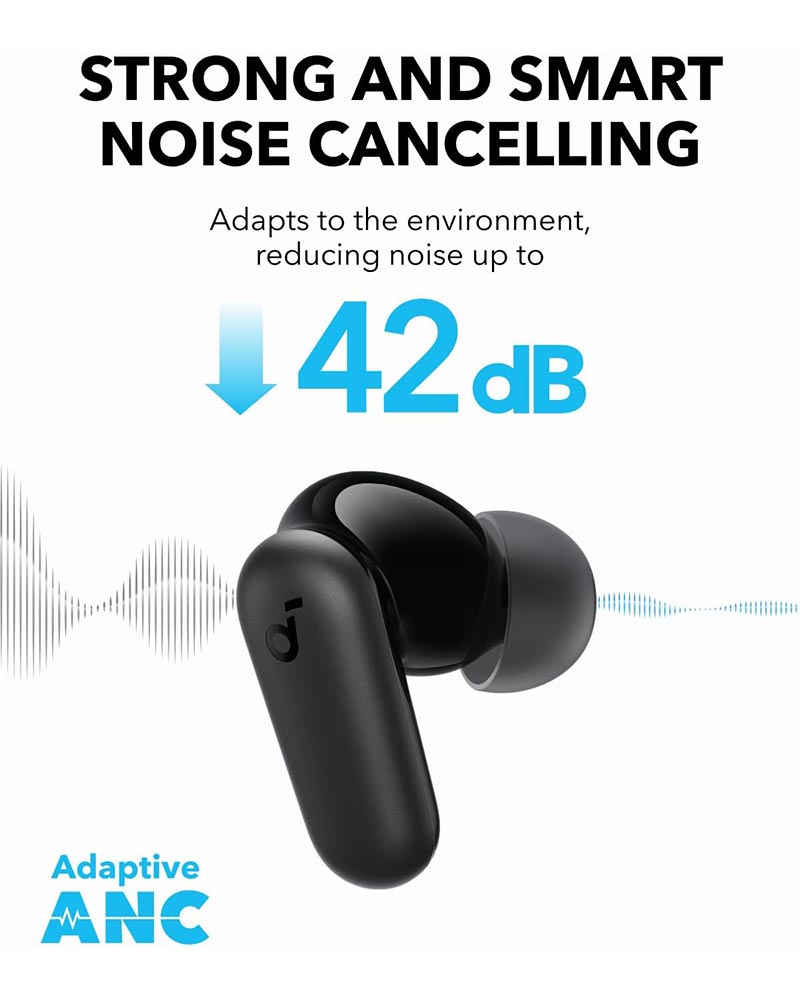 Soundcore by Anker R50i NC True Wireless Noise-Cancelling Earbuds A3959H11 Black