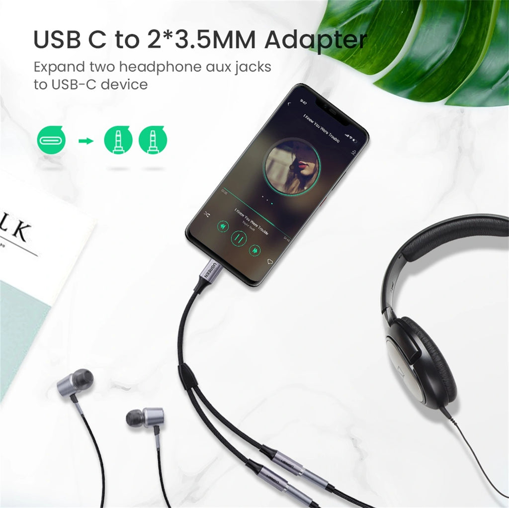 UGREEN AV144 30732 USB-C to Dual 3.5mm Audio Splitter Cable 9.8 in