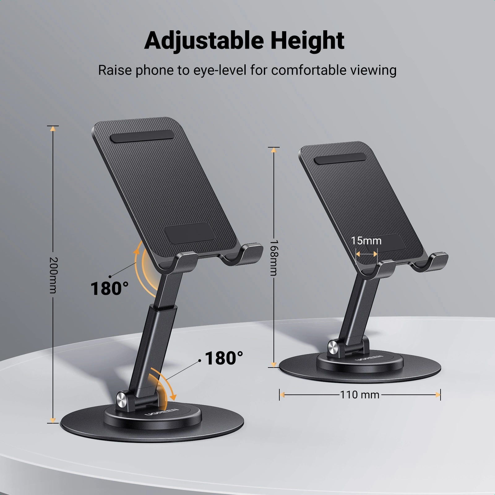 UGREEN LP805 360 Rotating And Folding Phone Stand Black 35152