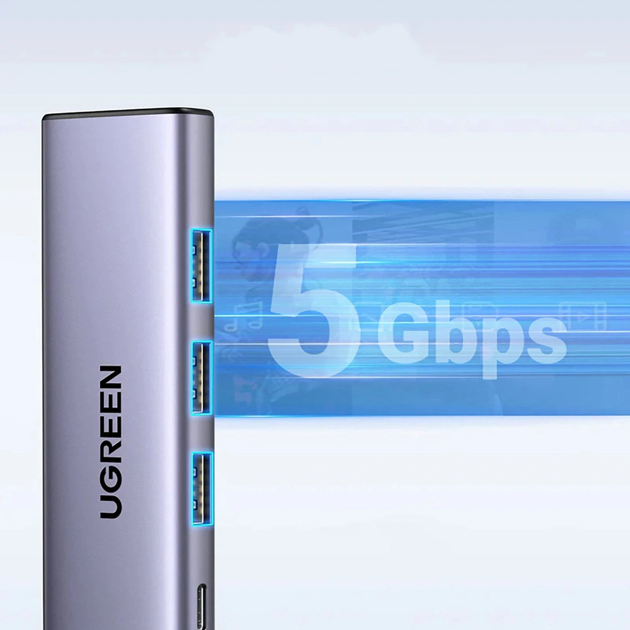 UGREEN CM511 15596 Revodok 5-in-1 USB-C Hub with 3xUSB-A 3.0 HDMI 4K@30Hz and 100W PD