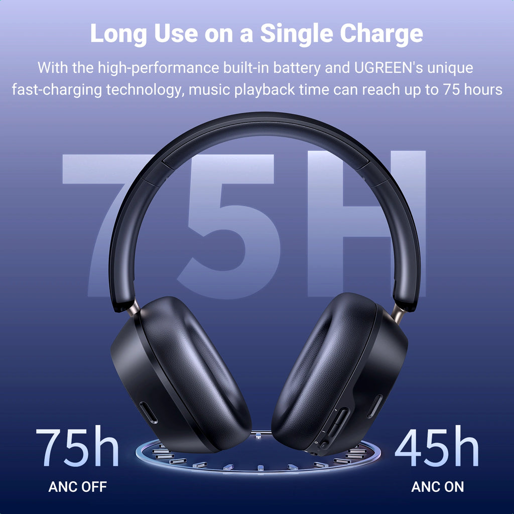 UGREEN HiTune Max5c HP203 35757 Hybrid Active Noise-Cancelling Headphones Black