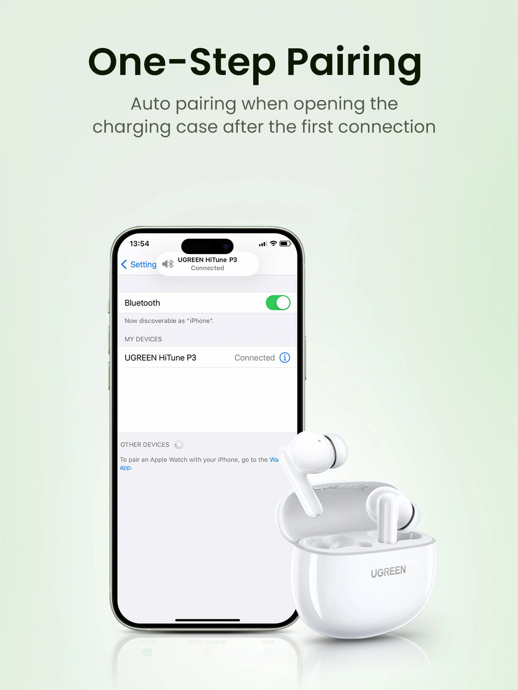 UGREEN HiTune P3 WS207 45110 True Wireless Earbuds with Noise Cancellation White