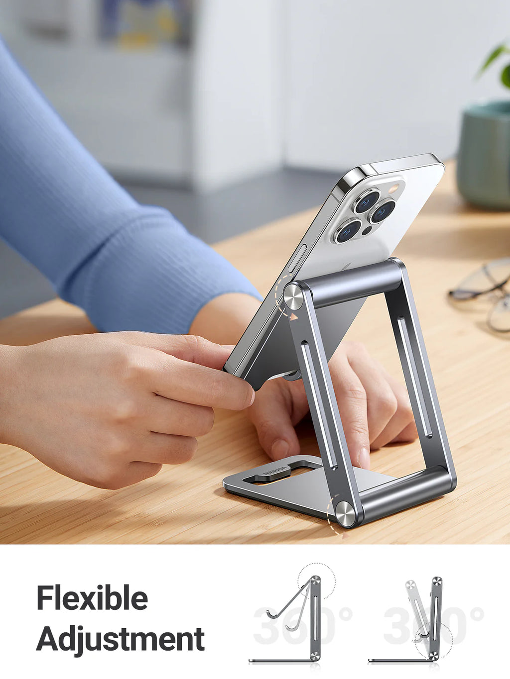 UGREEN LP263 80708 Multi Adjustable Metal Phone Holder with Roller