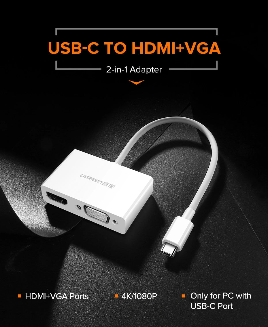 UGREEN MM123 30843 USB-C to HDMI + VGA Converter