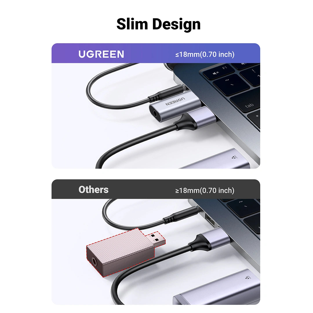 UGREEN CM383 USB External Stereo Sound Adapter Black 80864