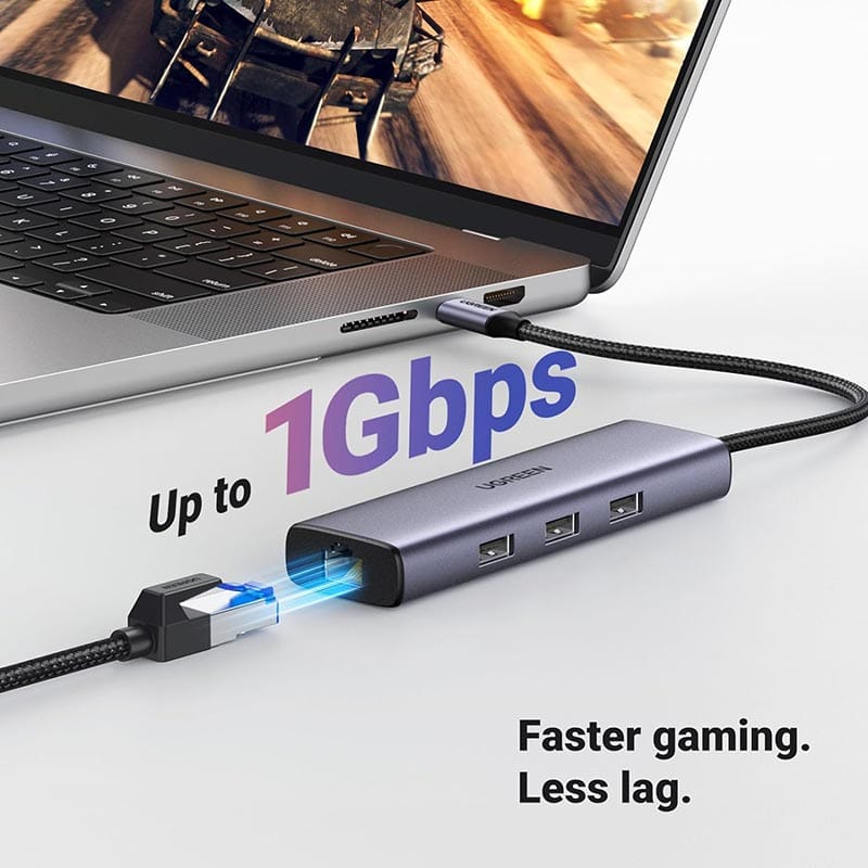 UGREEN CM512 UG-15598 6-in-1 USB-C Hub HDMI RJ45 100W PD Gray