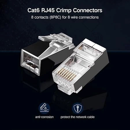 UGREEN NW111 50248 Cat 6 Shielded RJ45 Connector 50-Pack