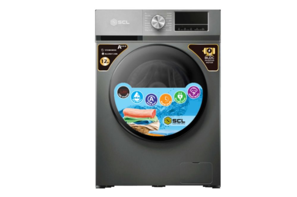 SCL SCL-WF1214TISG 26.5 lb. Front Load Washing Machine Metal Grey