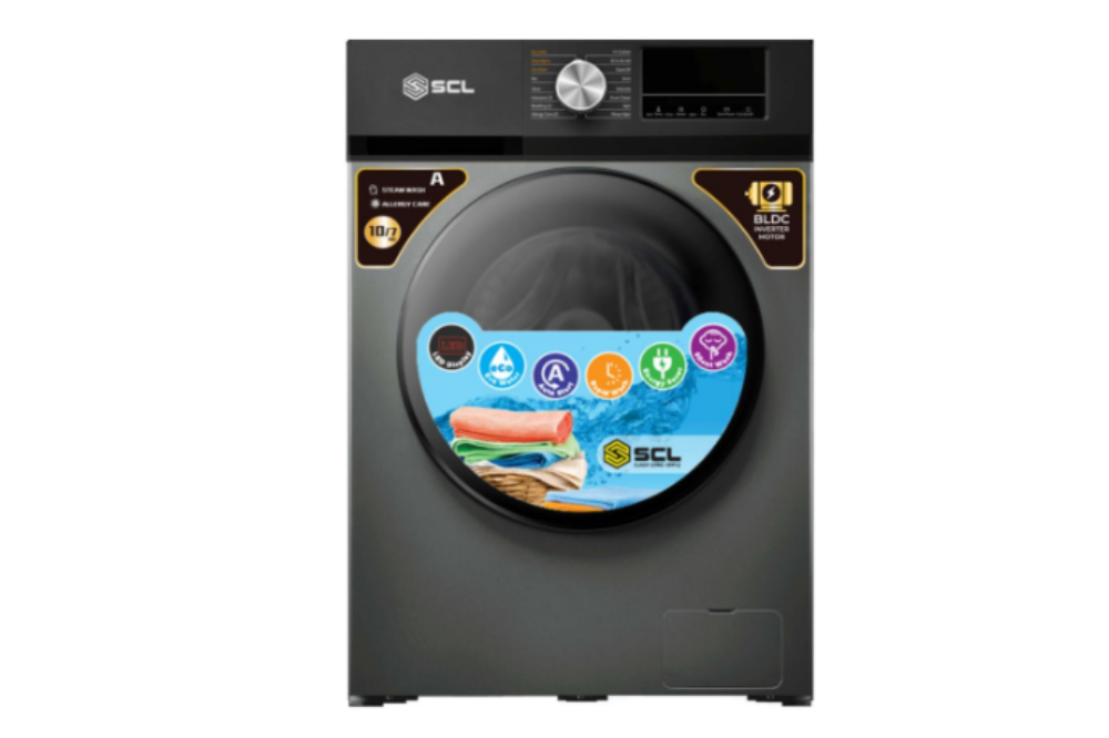 SCL SCL-WF1014TISG 22 lb Front Load Washing Machine Metal Grey