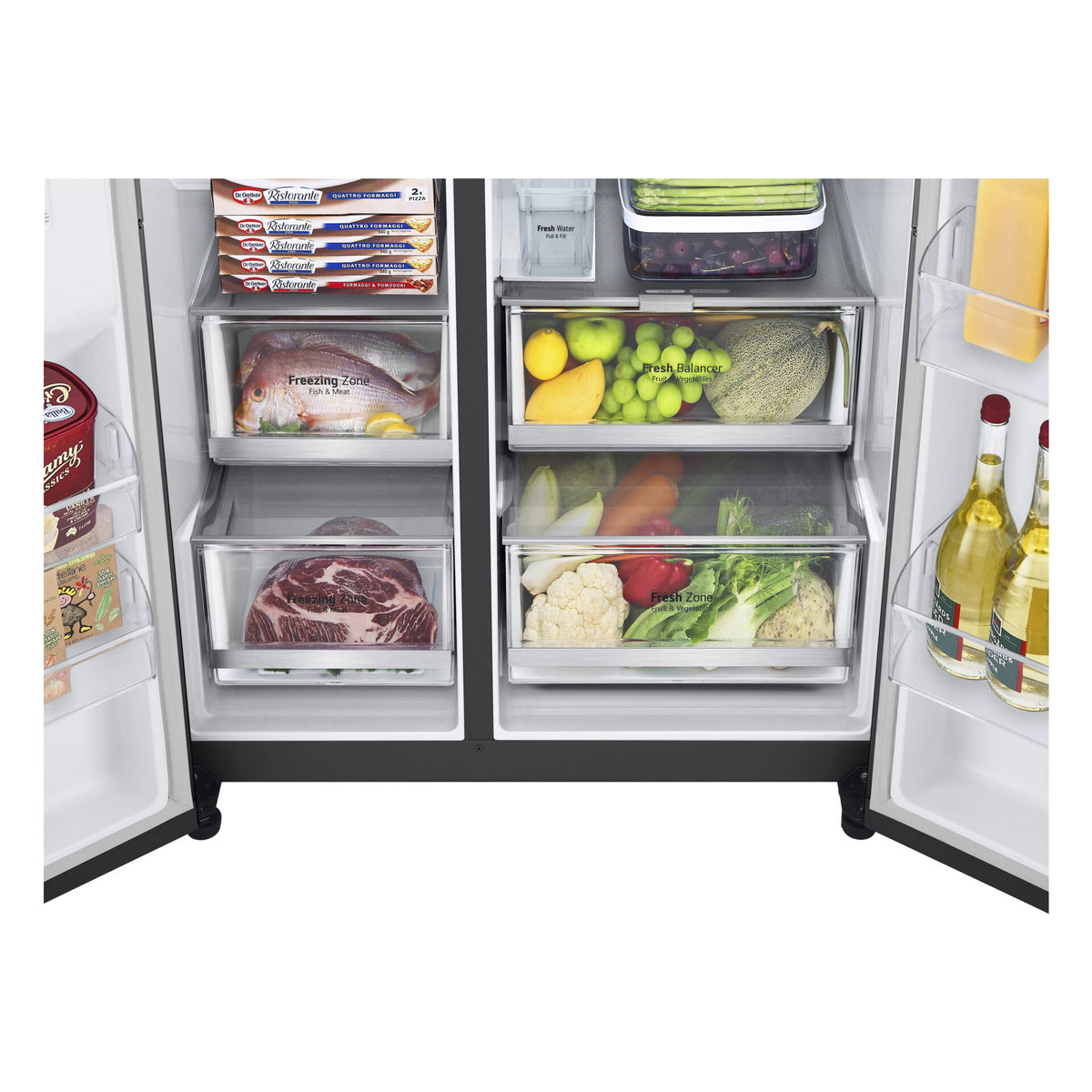 LG GC-X257CQES 22.4 cu. ft. Side-by-Side Refrigerator Matte Black