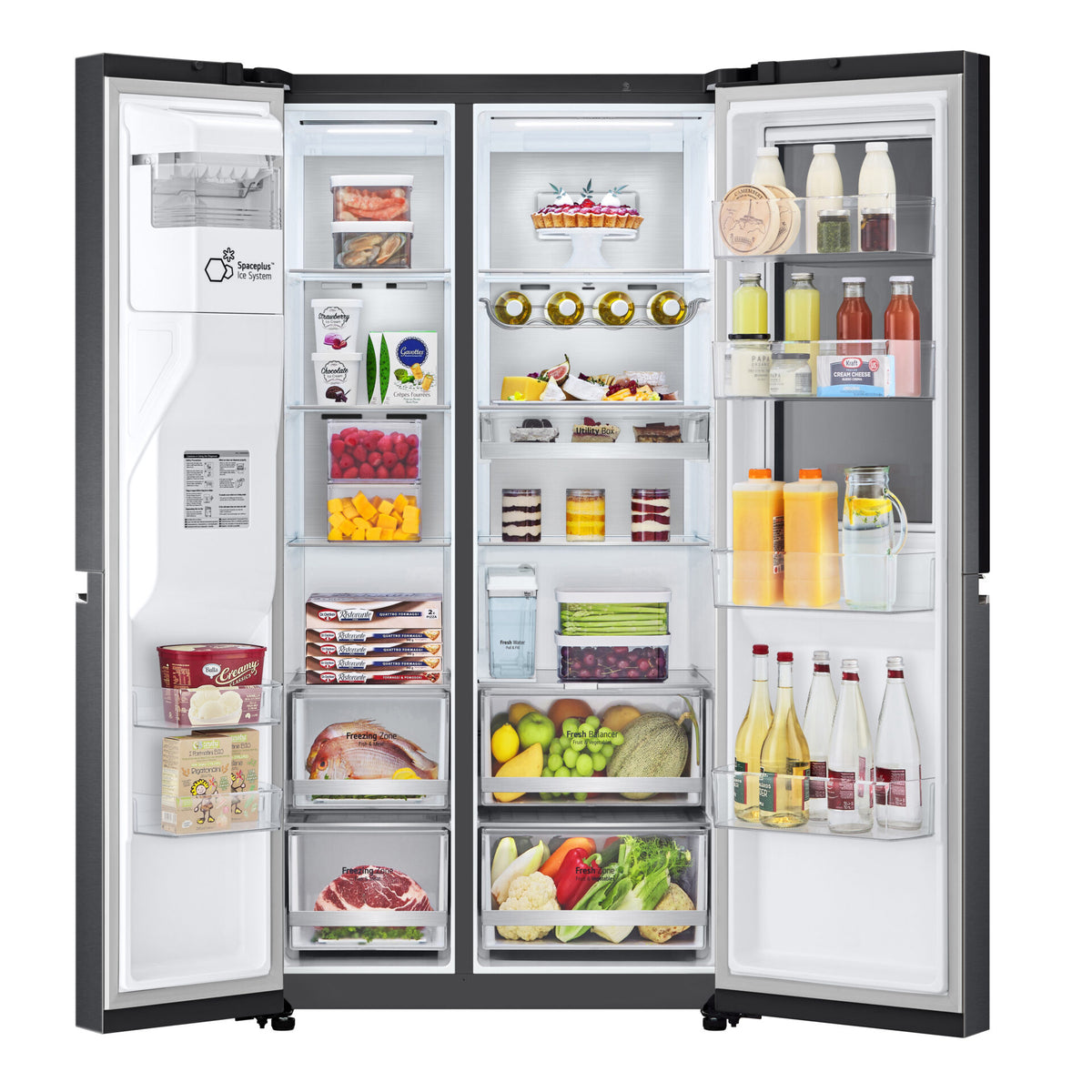LG GC-X257CQES 22.4 cu. ft. Side-by-Side Refrigerator Matte Black
