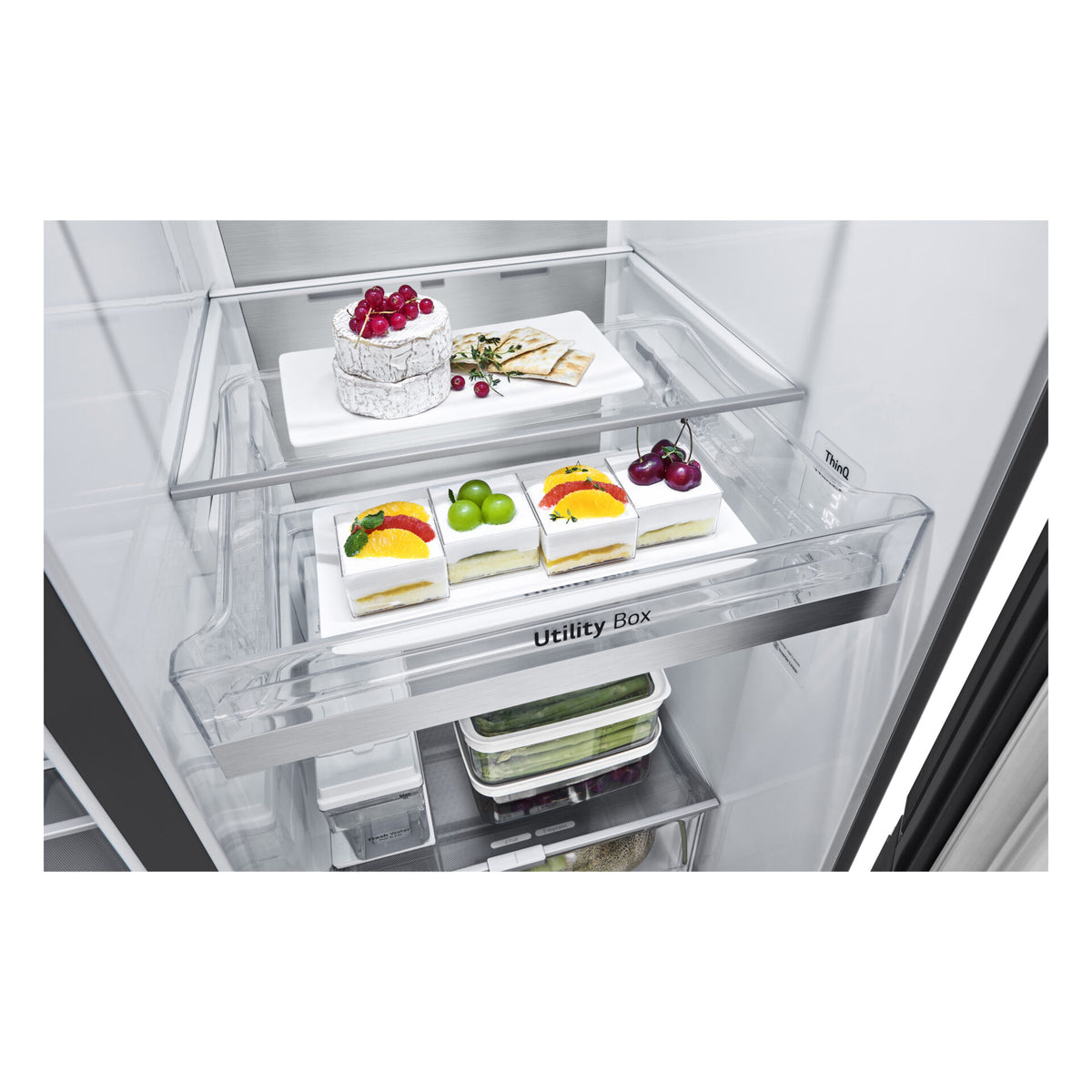 LG GC-X257CQES 22.4 cu. ft. Side-by-Side Refrigerator Matte Black