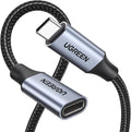 UGREEN US372 USB-C Male to Female Braided Extension Cable 1.5 ft Black