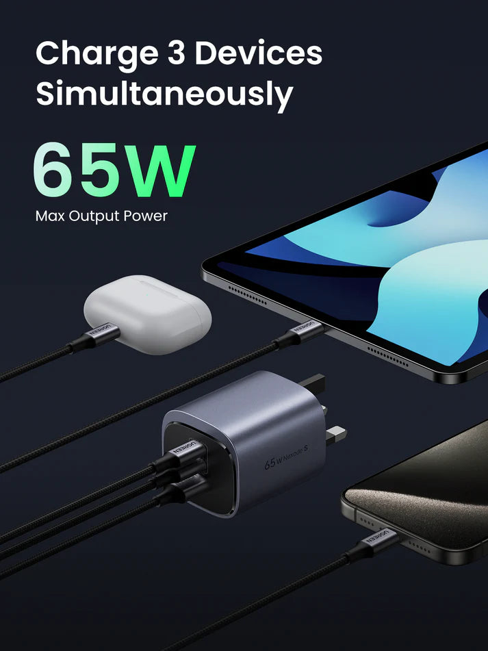 UGREEN Nexode S X553 45225 65W GaN 3-Port USB-C Fast Charger