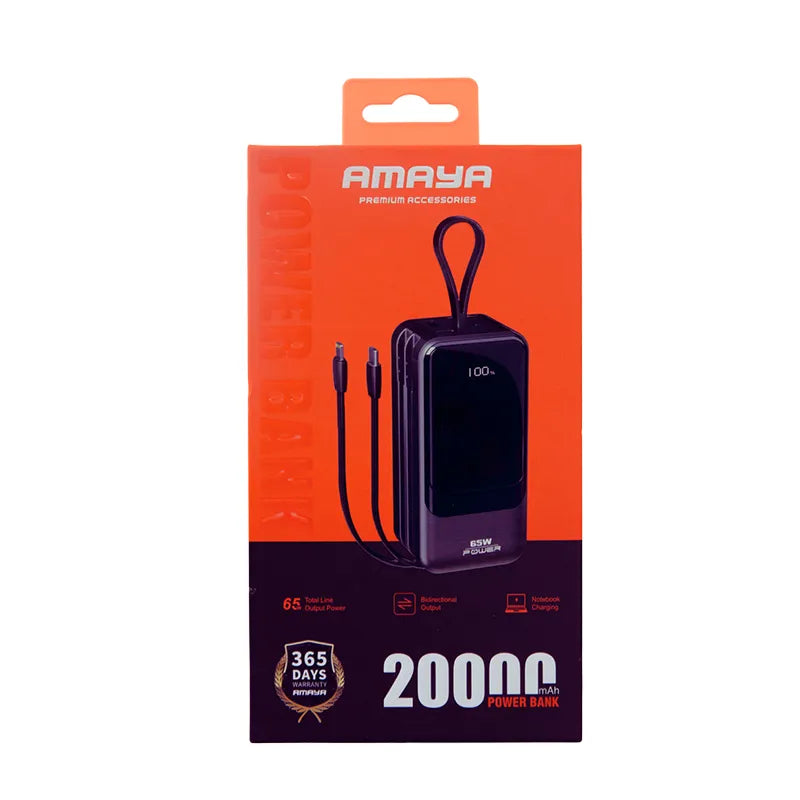 APB-FD22 65W 20000mAh Power Bank With Cable