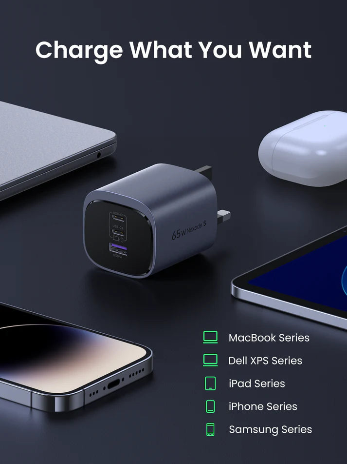 UGREEN Nexode S X553 45225 65W GaN 3-Port USB-C Fast Charger