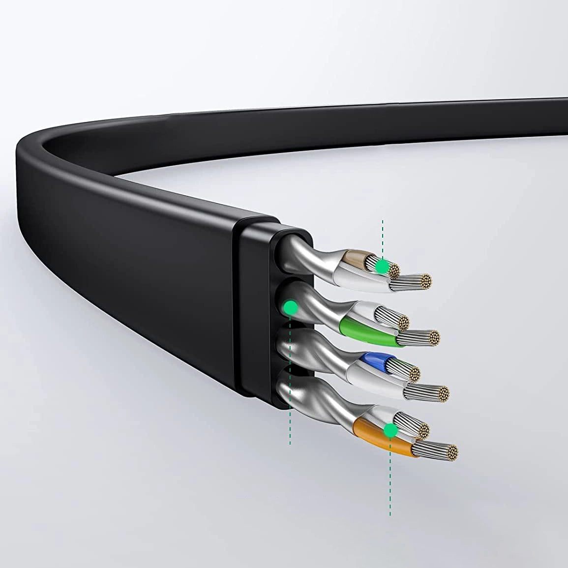 UGREEN NW102 Cat 6 Flat LAN Ethernet Cable 30m Black 50182