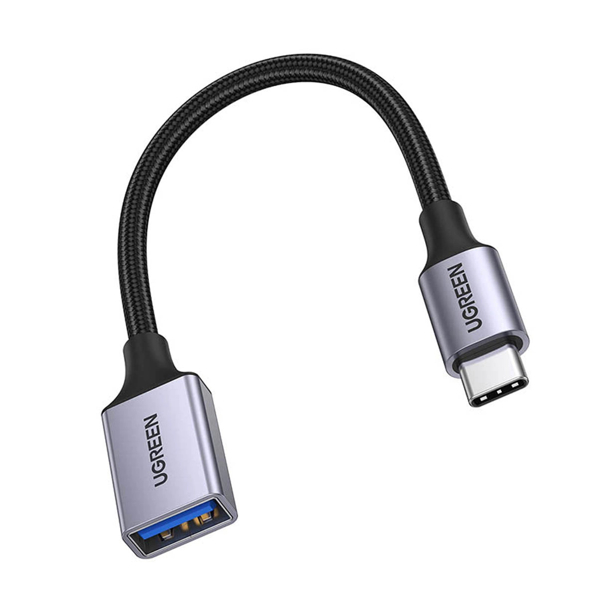 UGREEN US378 70889 USB-C to USB-A OTG Adapter Cable 0.5 ft Black