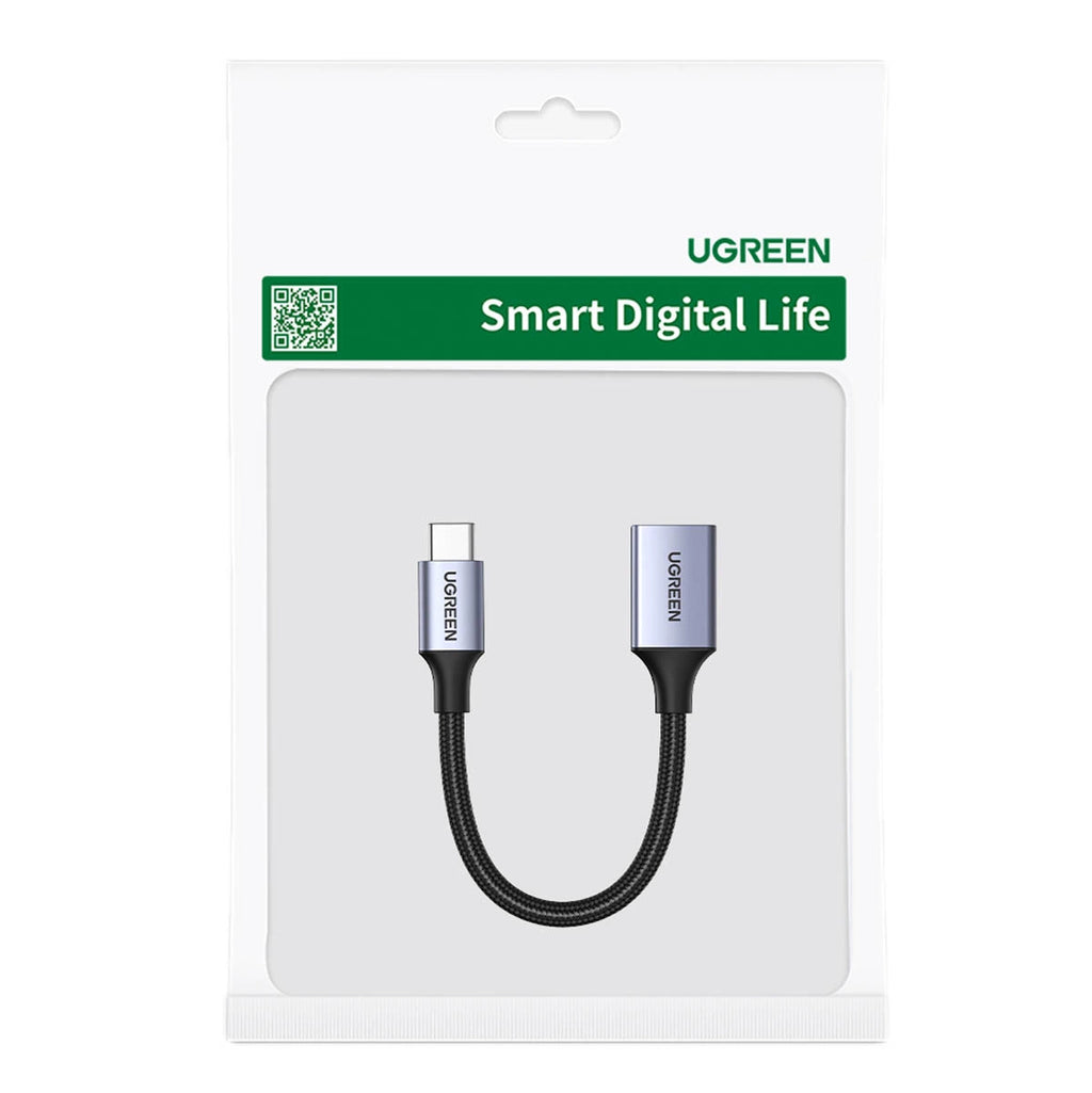 UGREEN US378 70889 USB-C to USB-A OTG Adapter Cable 0.5 ft Black
