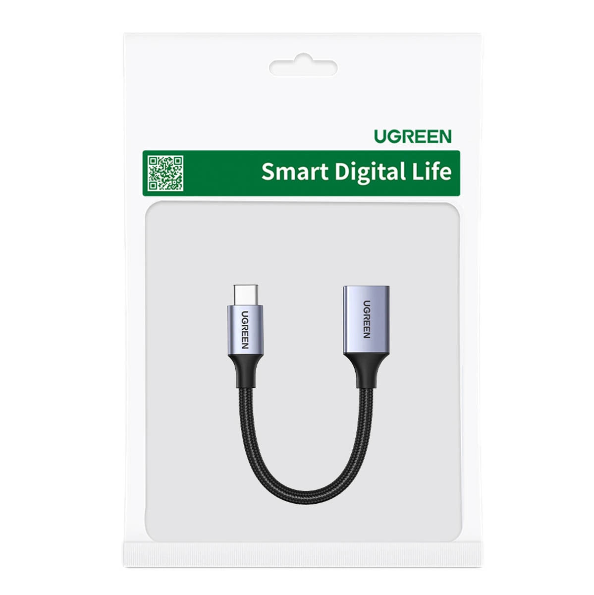 UGREEN US378 70889 USB-C to USB-A OTG Adapter Cable 0.5 ft Black