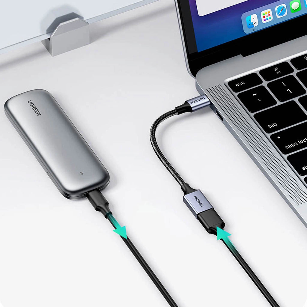 UGREEN US378 70889 USB-C to USB-A OTG Adapter Cable 0.5 ft Black